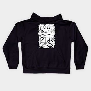 Funny Bike Parts Design For Cyclist Kids Hoodie